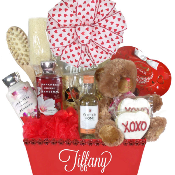 Array of Gifts HoustonMonogrammed Valentine Basket Delivery